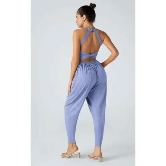 HALARA Pants - Halara jumpsuit womens large u neck pocket harem active casual workout nwt